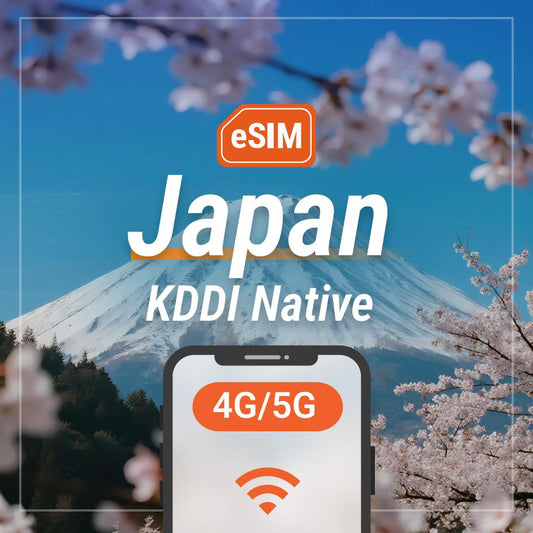 Japan KDDI Native 4G/5G Data eSIM | Local Line/No Roaming | eSIM QR Code